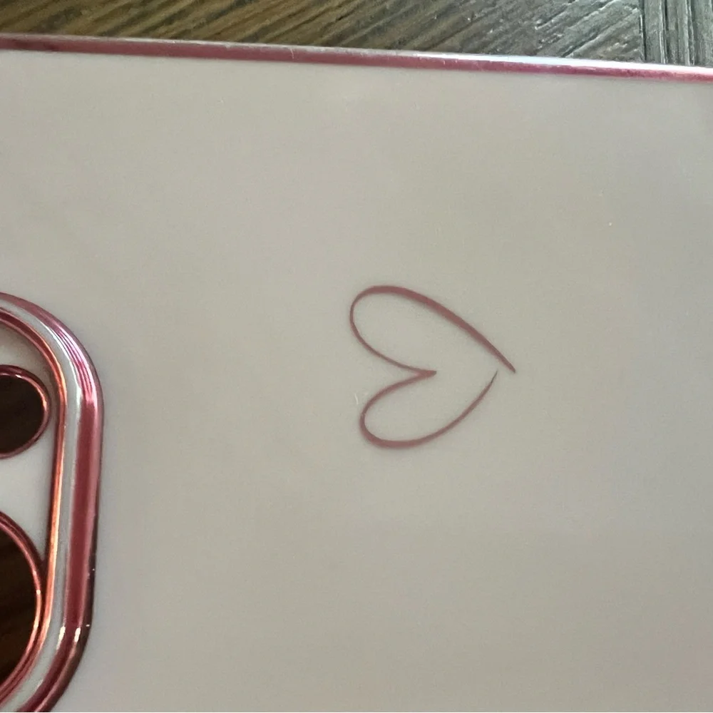 Compatible with iPhone 13 Pro Case Heart Cute Fashion Chic 6.7 (Pink)
